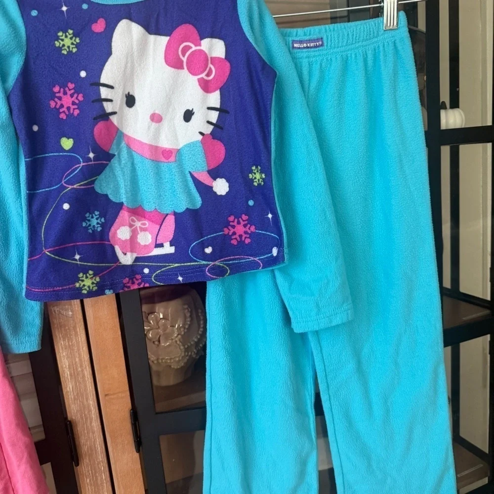 Vintage y2k 2008 Hello Kitty set toddler girl pajama long sleeve tee pants flare